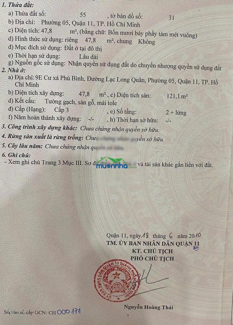 Bán nhà hẻm cư xá phú bình, p5, quận 11 - 4