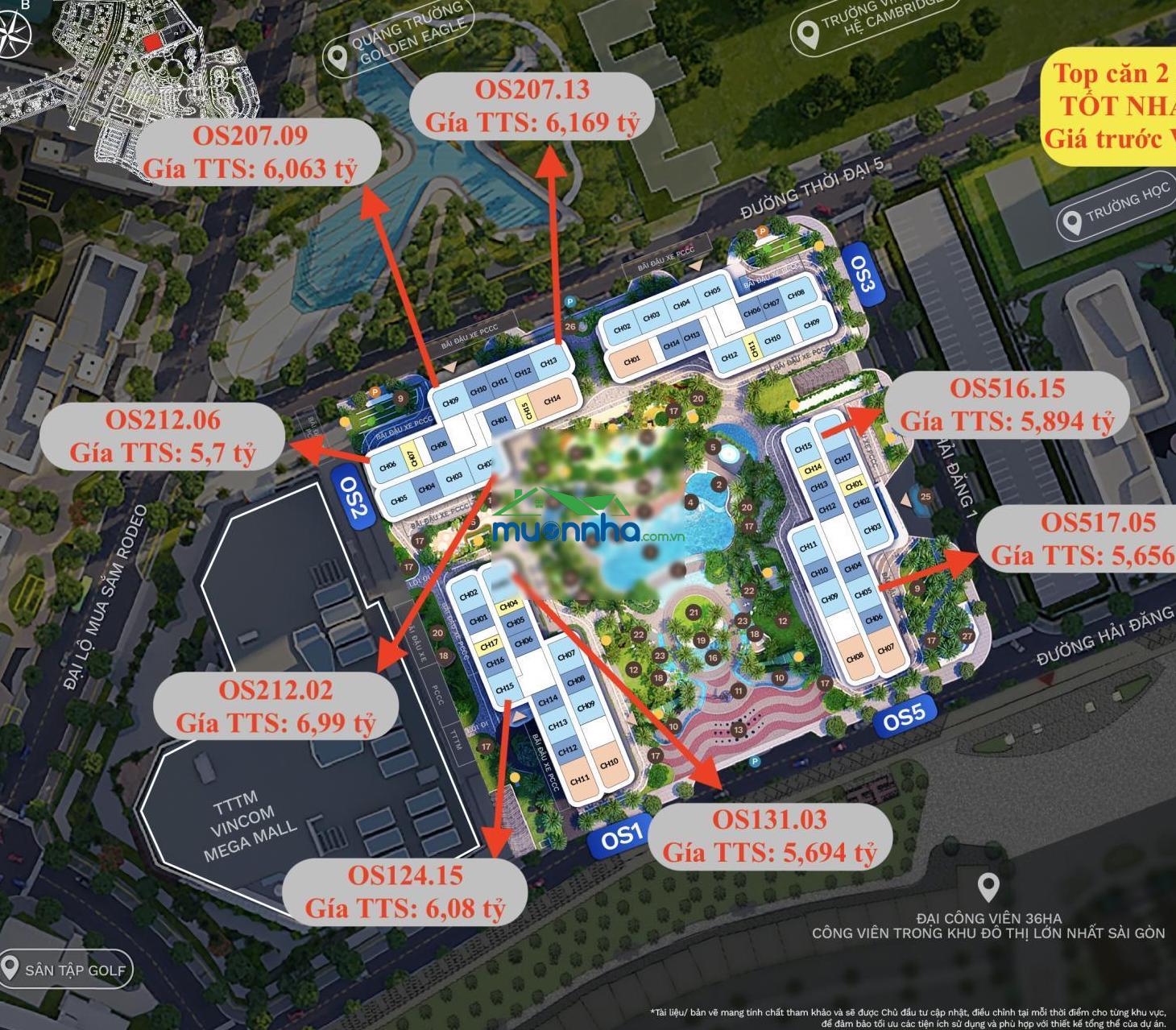 Giỏ căn đẹp t4/2026: 1 - 3 pn opus one - vinhomes grand park. ck 14%, giảm sốc 400 tr, htls 51 th - 2