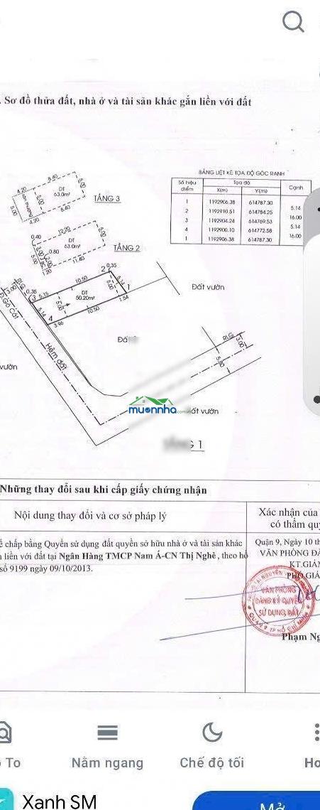Nhà 3 tầng còn mới, mặt tiền gò cát vào 50m, hẻm ô tô tránh nhau, ngang 5,14m