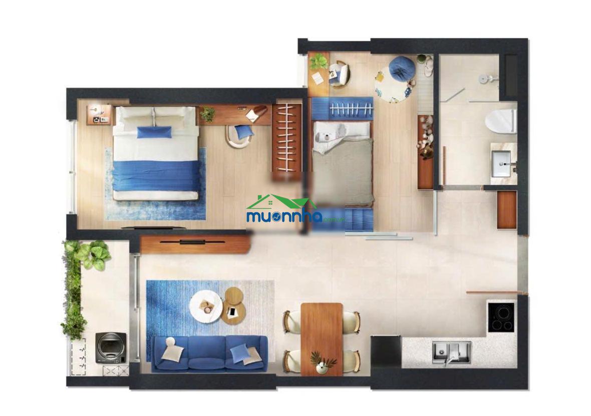 Căn 2pn, 1wc 1,98 tỷ chuẩn resort nghỉ dưỡng có onsen khoáng nóng, xông hơi - 3
