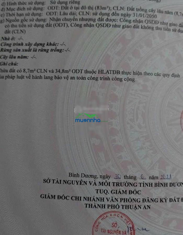 Lô đất mặt tiền đt 743c bình hòa, thuận an ngay cầu ông bố