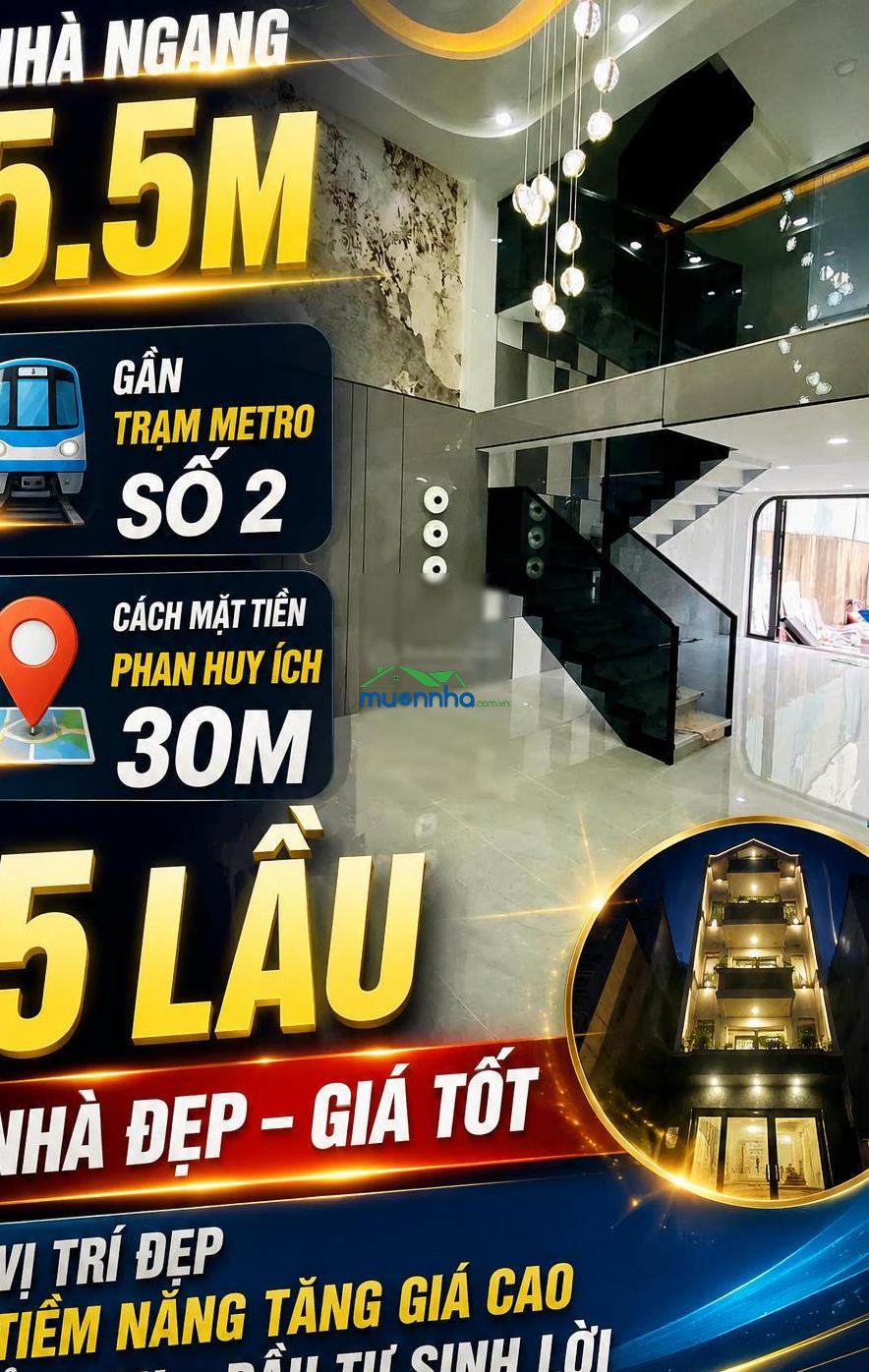 8m mt hẻm phan huy ích, gò vấp - ngang 5,5m rất đẹp, giáp tân bình - 2