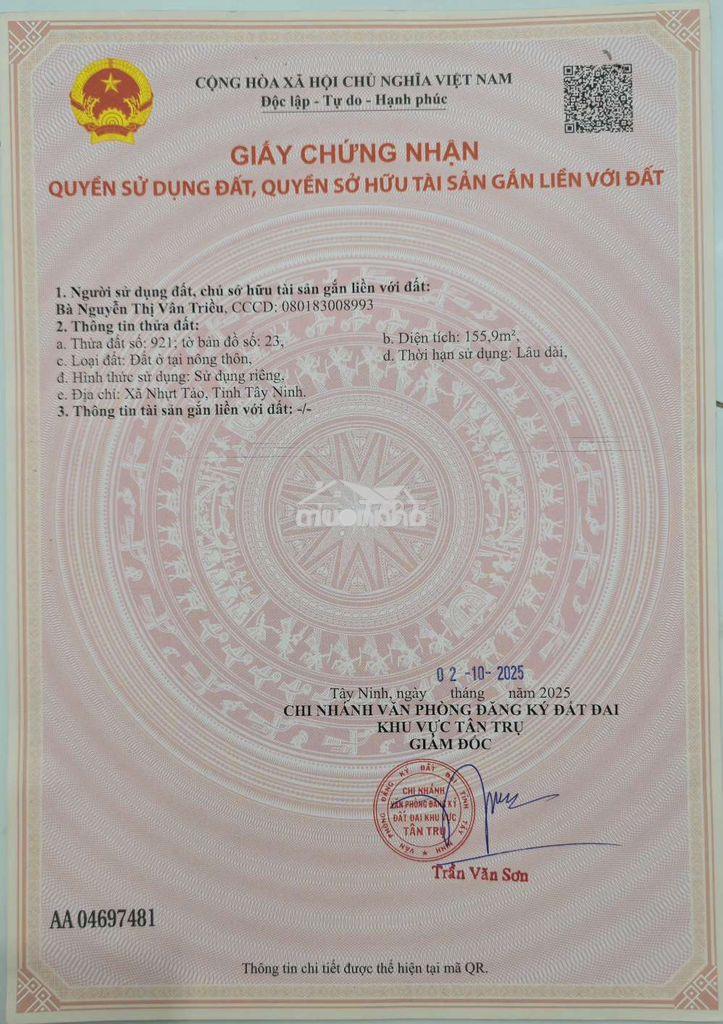 Mình có miếng đất chưa qua đầu tư. 100% thổ cư