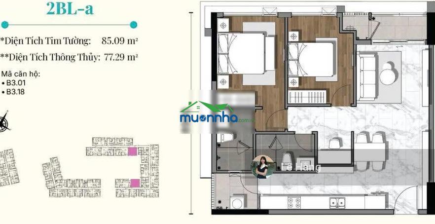 Bán căn hộ 2pn gladia heights diện tích lớn 85m2 ban công tây bắc