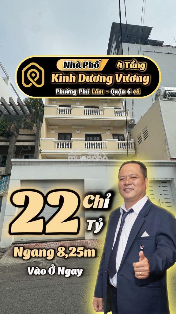 💎Nhà 4 tầng ngang 8m hxh kinh dương vương q6 - chỉ 22 tỷ