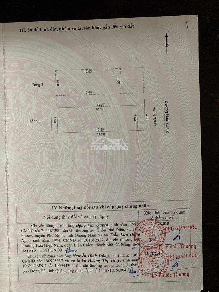 Cho thuê nhà 2t nguyên căn 32 hoá sơn 2 - 4