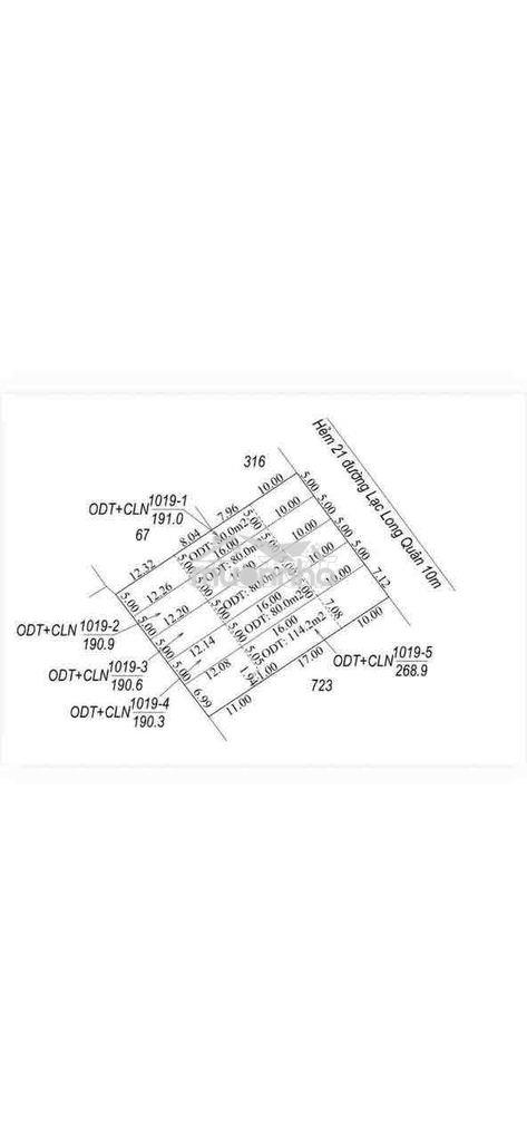 Đất hẻm 5 nguyễn văn rốp, thông 21 lạc long quân, chỉ 255 triệu 1 mét - 2