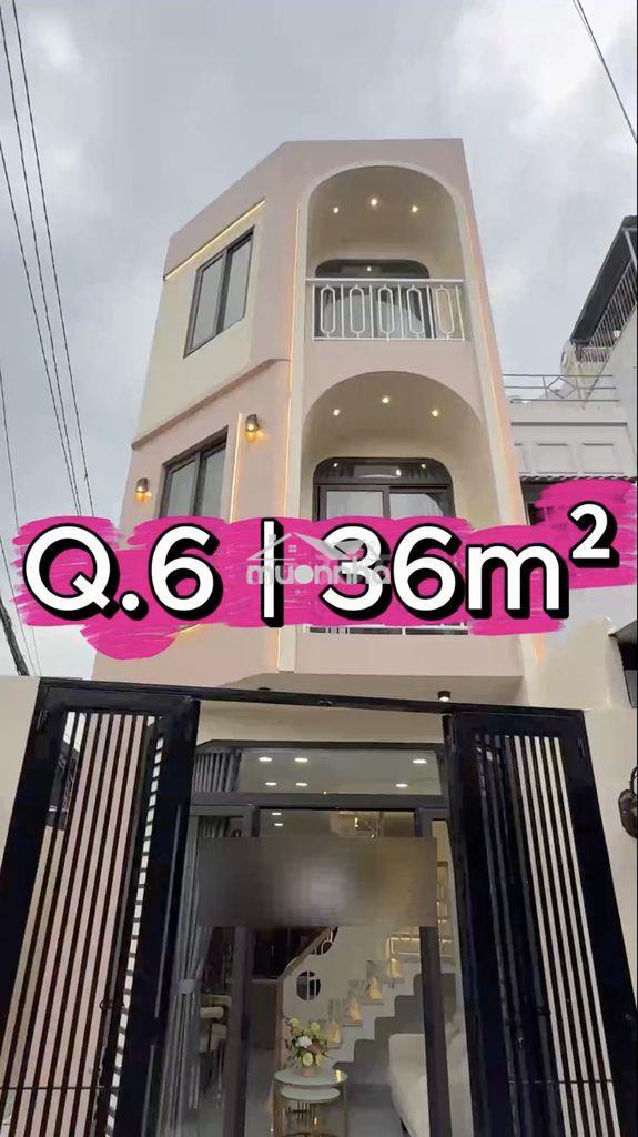 Nhà đẹp q6 | 36m² | hxh nguyễn văn luông, gần vòng xoay phú lâm