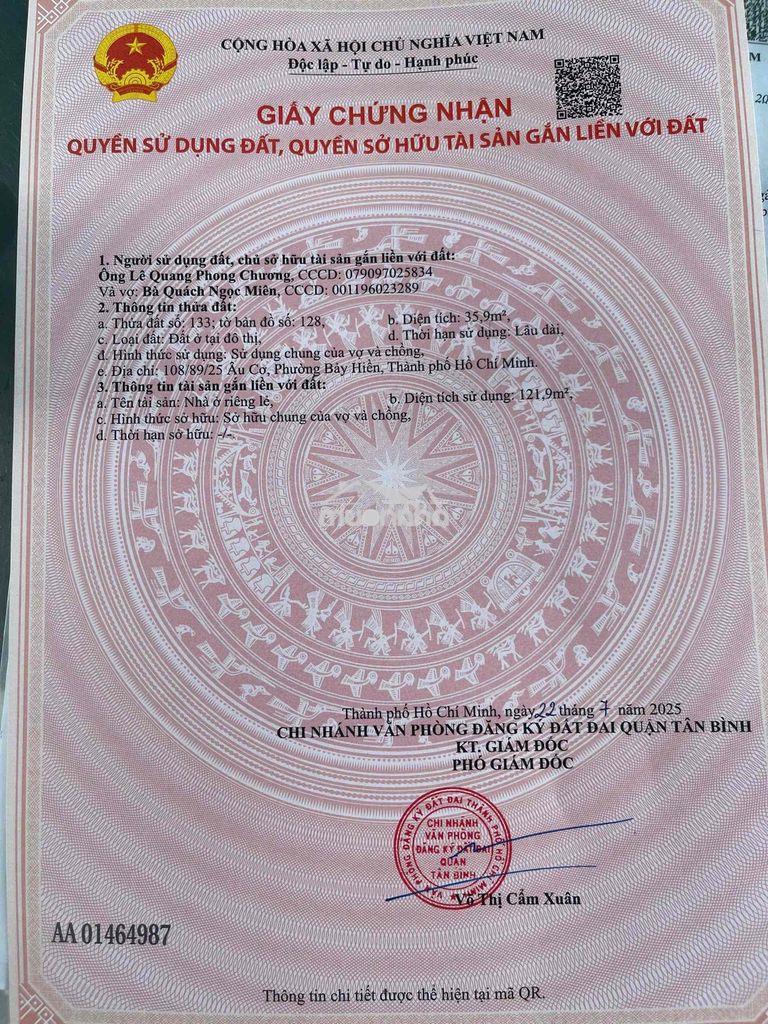 Bán nhà hẻm 108/89/25 trần văn quang - 2