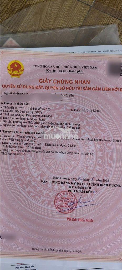 Khu dân cư việt sing. thang máy 800 triệu có sổ hồng