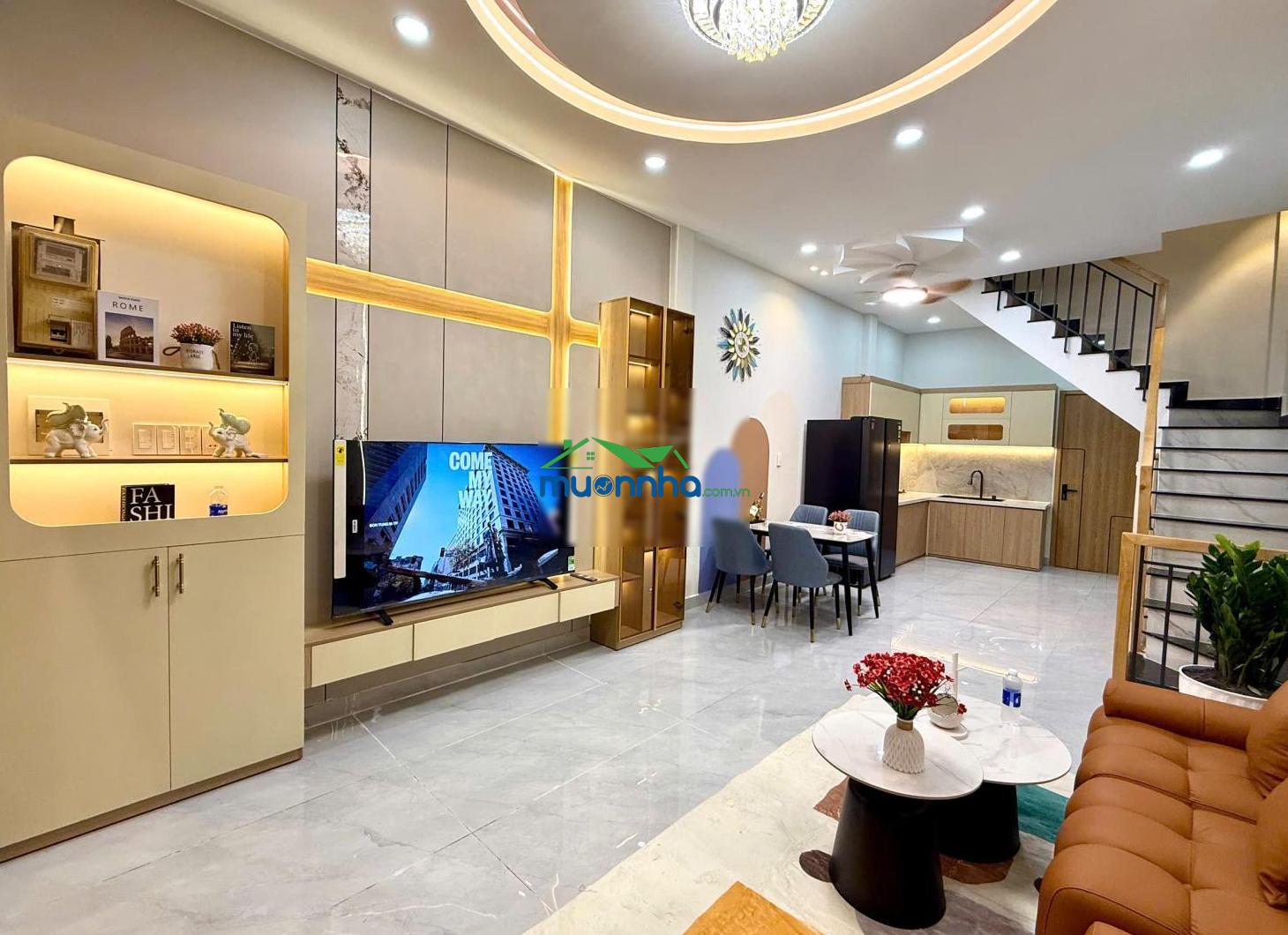 Cần tiền muốn bán nhà hẻm 4m nơ trang long. dt: 4x11.5m. trệt, 2 lầu. nhà mới full nội thất cao cấp - 2