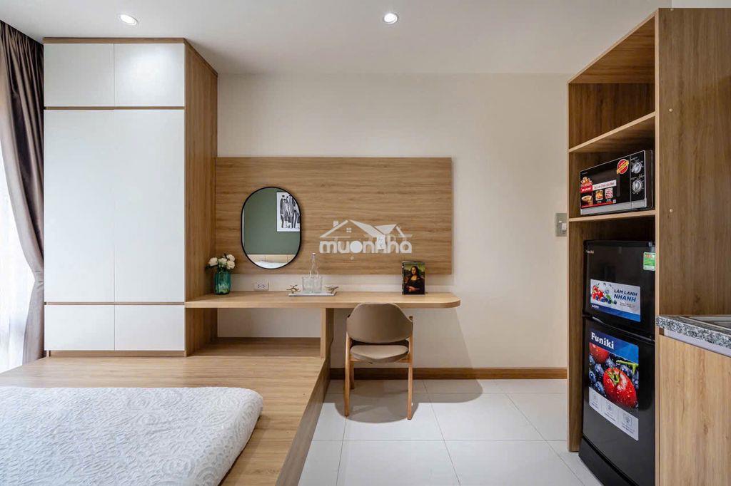 Cho thuê studio full nội thất, ban công riêng, thiết kế ốp gỗ sang - 4