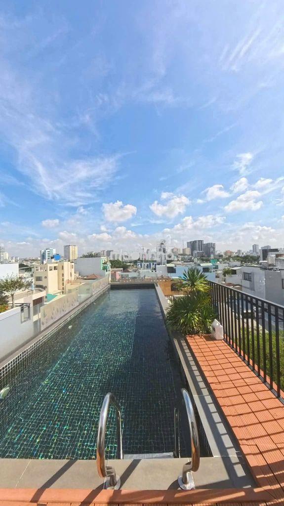 Bán căn góc 2 mt hxh dương bá trạc q8  - 5 tầng có hồ bơi vô cực