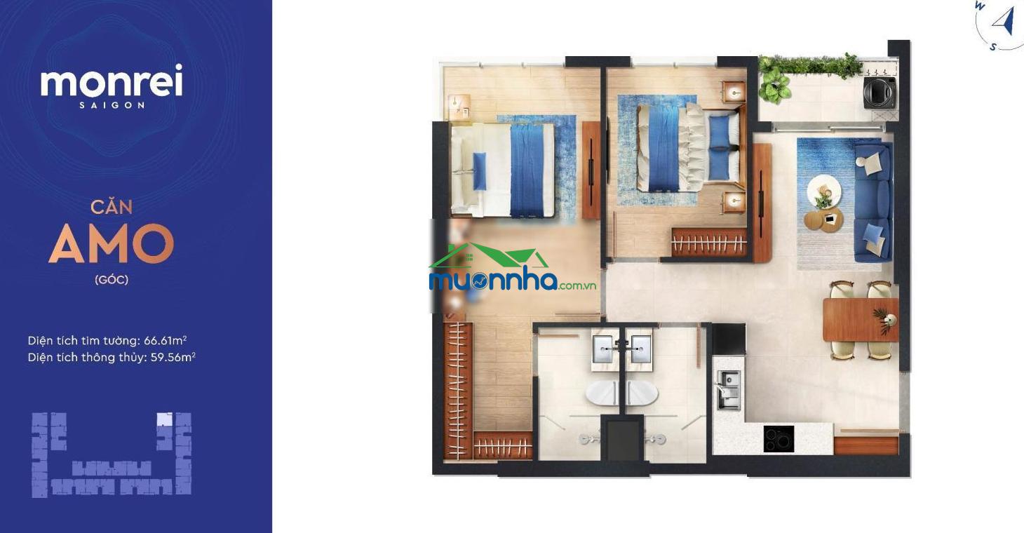 Chỉ 2,2 tỷ sở hữu 2pn monrei chuẩn nhật giá trực tiếp cđt, số lượng có hạn - 2