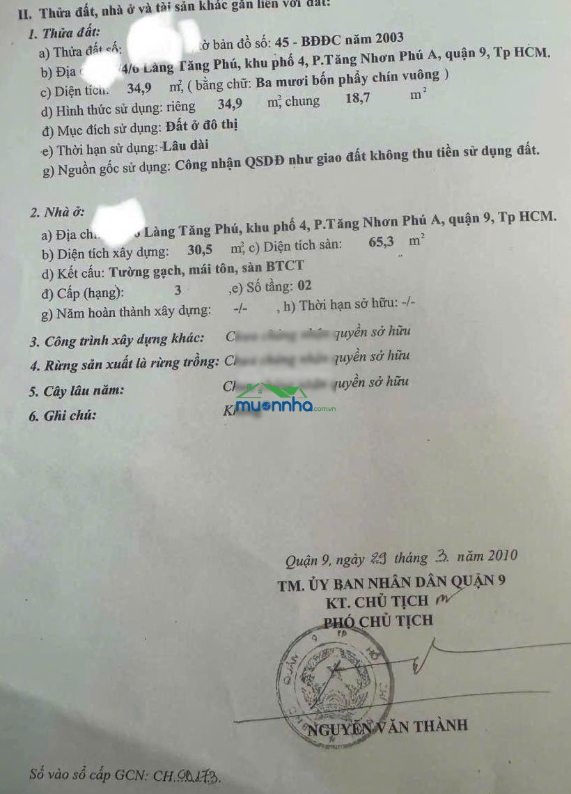Nhỉnh 3 tỷ nhà 35m2 _ hoàn công chuẩn gần trường đh giao thông vận tải lê văn việt thủ đức