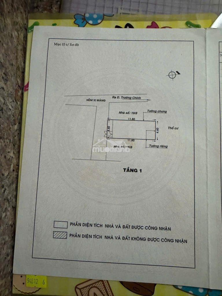 Bán nhà hẻm xe hơi đc: 560/28/1  trường trinh tân bình 4.6x12m - 4