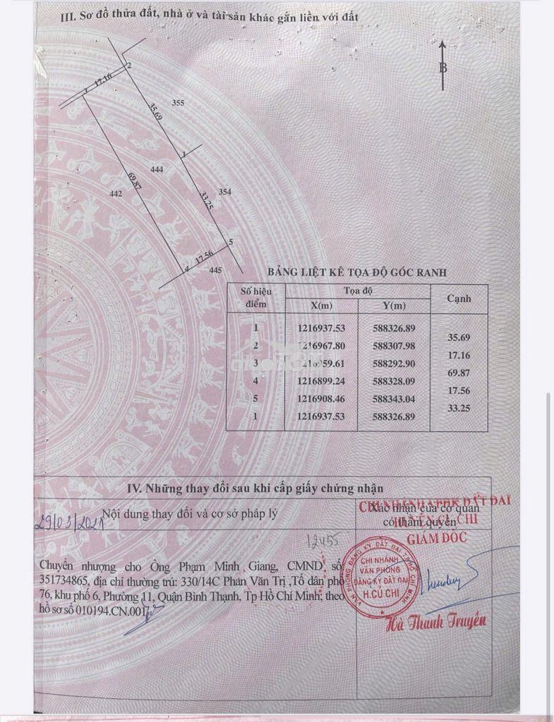 Bán đất xã phú hòa đông, huyện củ chi| thửa 444 - tờ 42 | chỉ 7,05 tỷ - 2