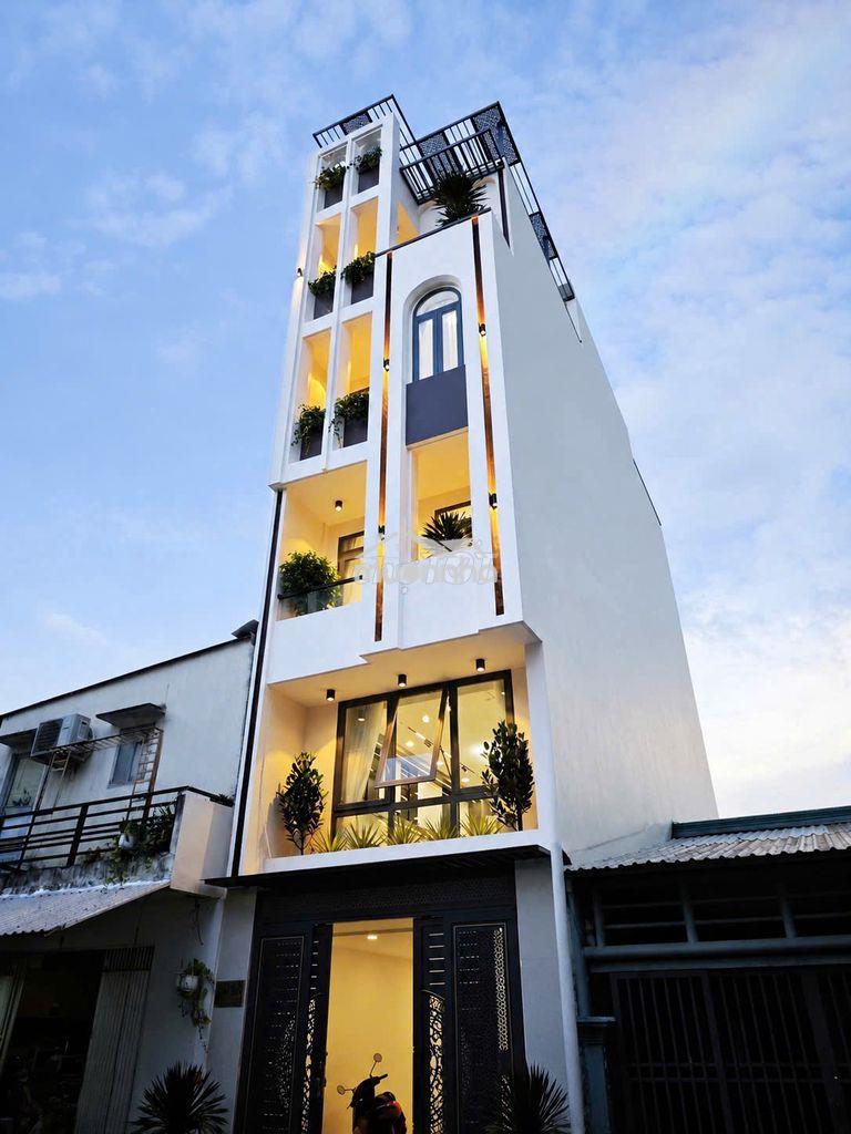 Bán nhà gò vấp 1 trệt 1 lửng 4 lầu, thang máy, full nội thất 14,5ty tl