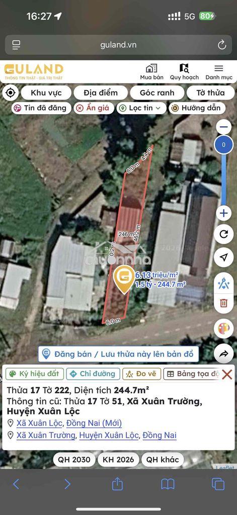 1.x tỉ cần bán đất mặt tiền đường xuân trường - trảng táo - 2