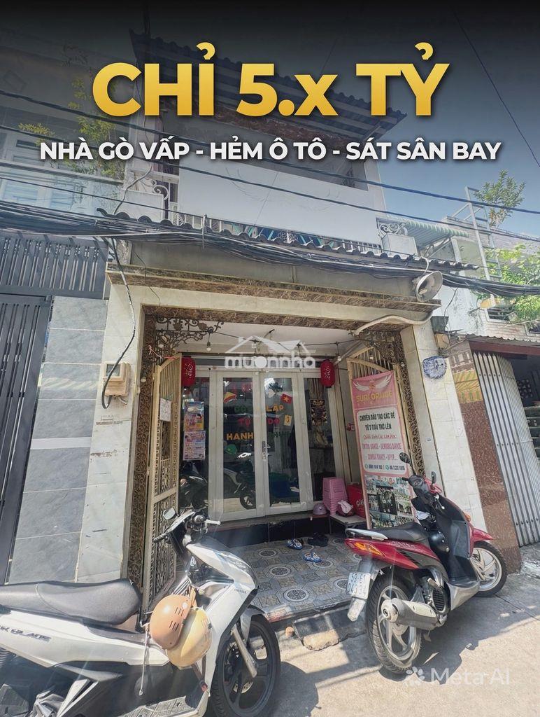 Bán nhà gò vấp, hẻm ô tô thông, sát sân bay tsn 8 phút