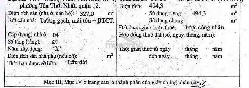 Mặt tiền phan văn hớn, q 12 500m² chỉ 26 tỉ - 2