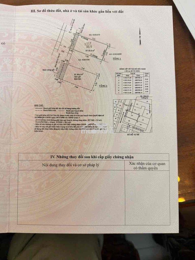 Bán nhà p12 quận 3 ( 1034 ) hẻm 3 gác - 3