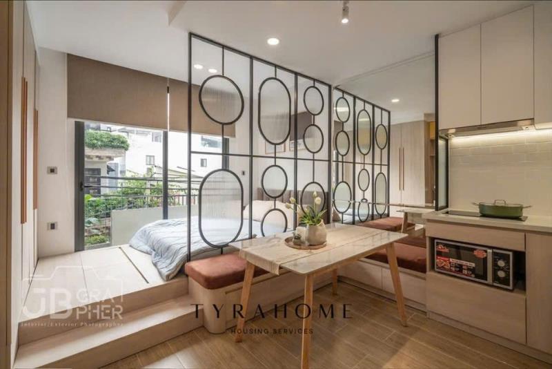 Căn hộ luxury tách bếp có tv ngay khu ăn uống phan xích long, gần cầu thị nghè