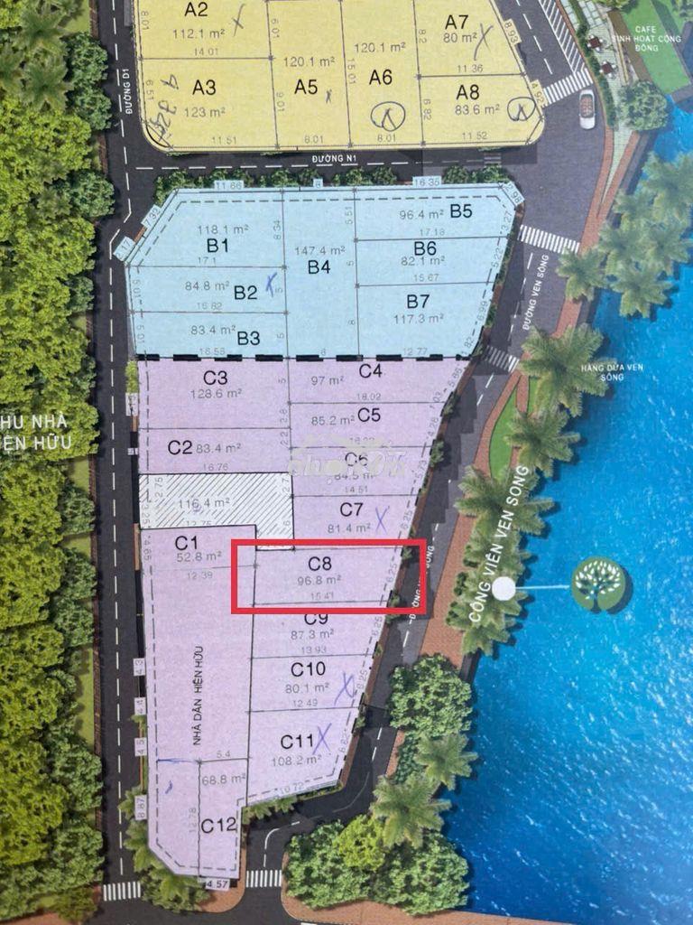 Bán lô đất 6x16m công nhận 96,8m2, ql50 vào 100m - 2