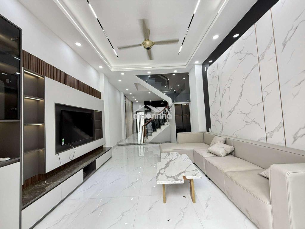 Nhà phố 3 tầng 4m x 25m. có pn dưới trệt 1/ ngắn hiệp thành 13 - 2