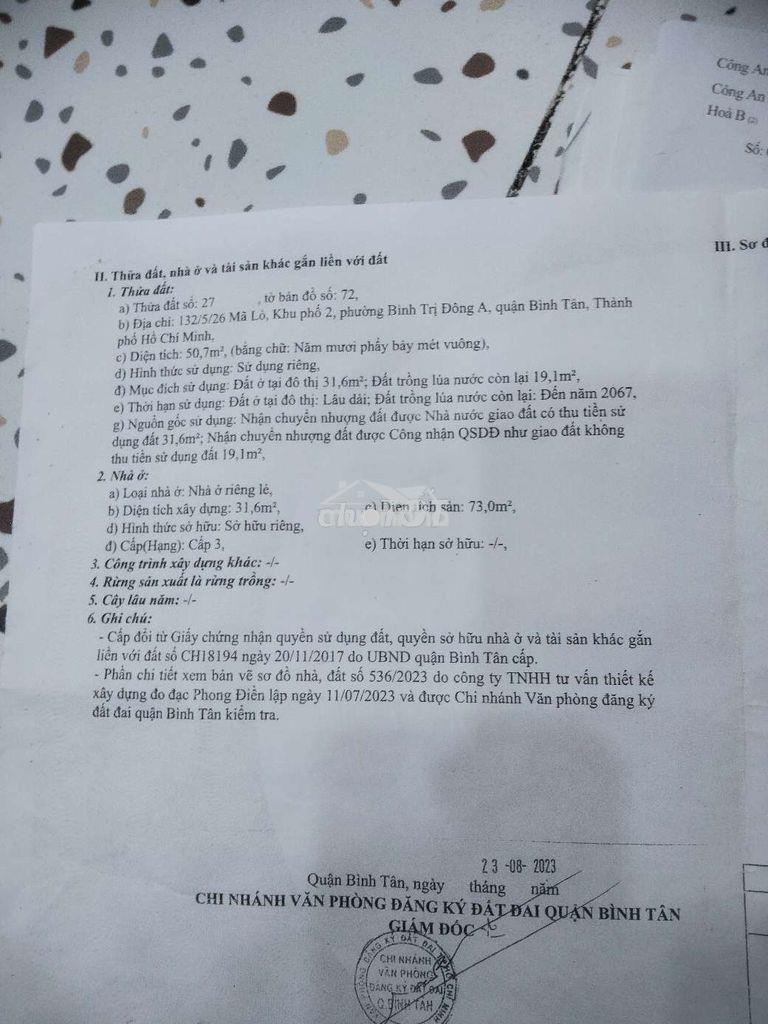 Bán nhà 132// mã lò bình trị đông hcm - 4
