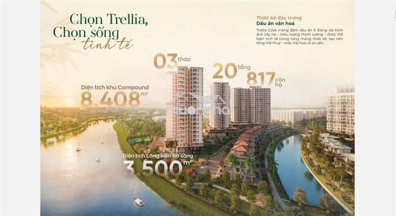 Căn hộ 2 phòng ngủ 59m2  mizuki-trellia cove- bình hưng tphcm