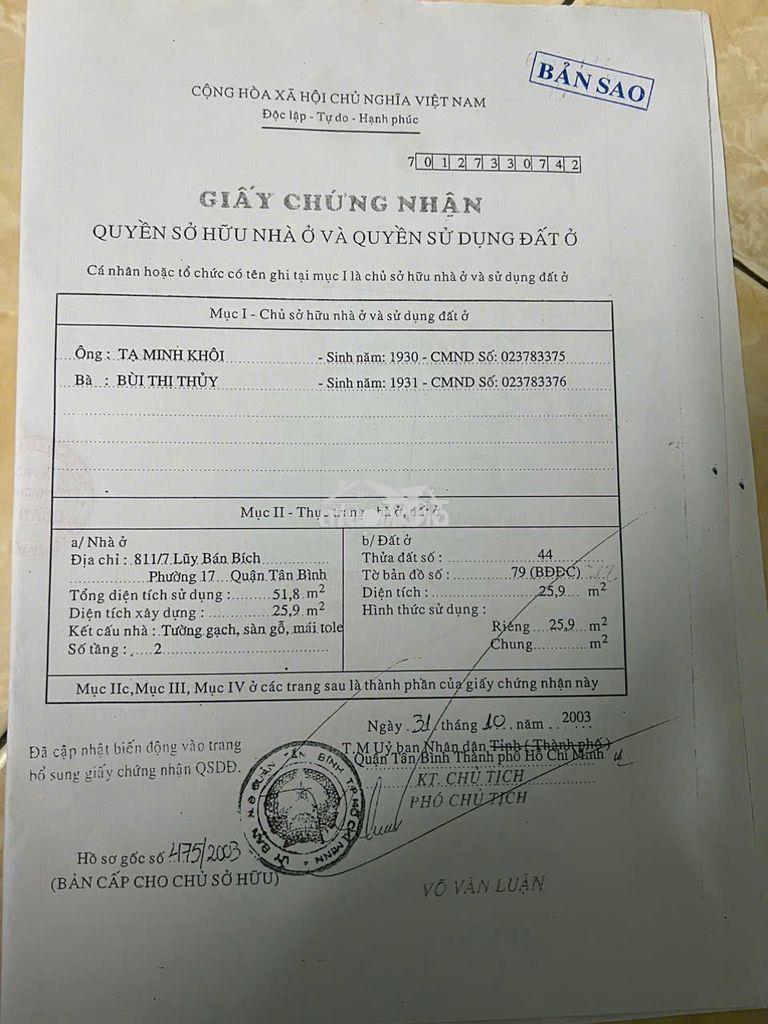 Bán nhà hẻm xe hơi 811/7 lũy bán bích, phường tân thành, quận tân phú - 4