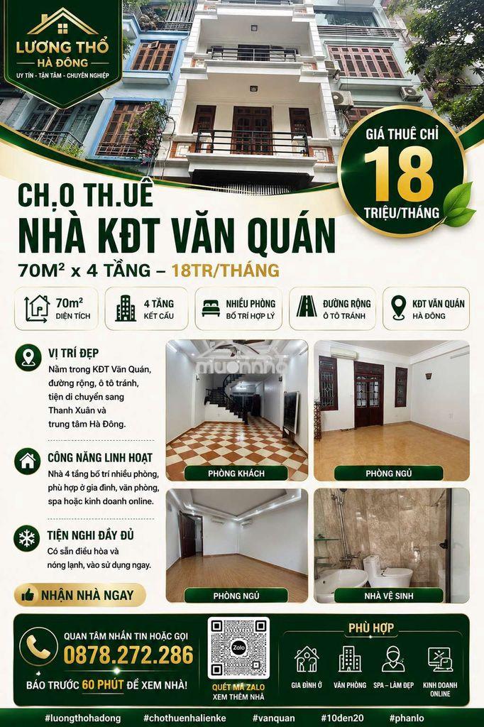 🔥 Ch.o th.uê nhà kđt văn quán – 4 tầng – phù hợp văn phòng & gia đình