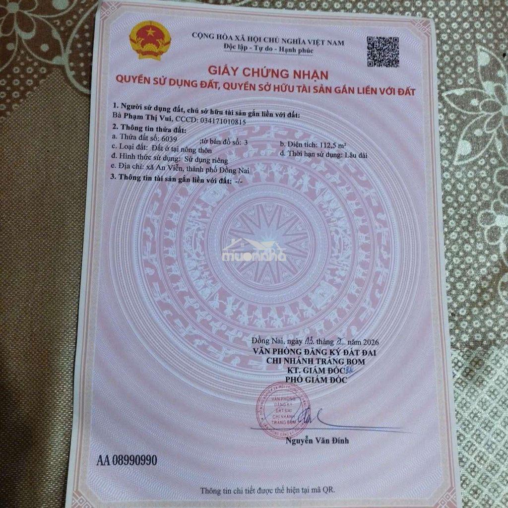 Bán 2 lô đất thổ cư 2 mặt tiền đường liên ấp 6 xã viễn,trảng bom,đnai - 3
