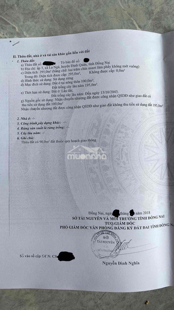 Bán đất định quán