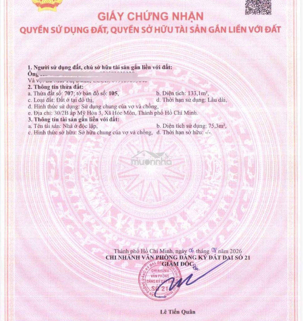 Nhà 6 x 23m - giá: 3 tỷ 950 tl. hẻm nhựa ôtô tránh xã tân xuân - 3
