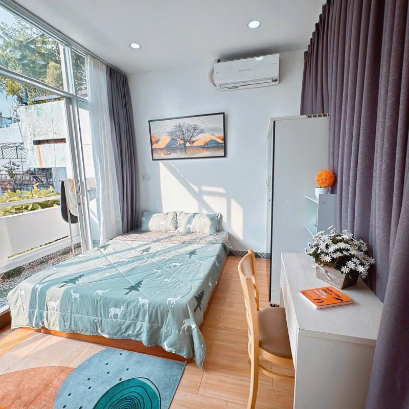 Cho thuê 1pn ban công 35m2 có máy giặt riêng ngay ngã tư hàng xanh - cầu thị nghè - thảo cầm viên - 4