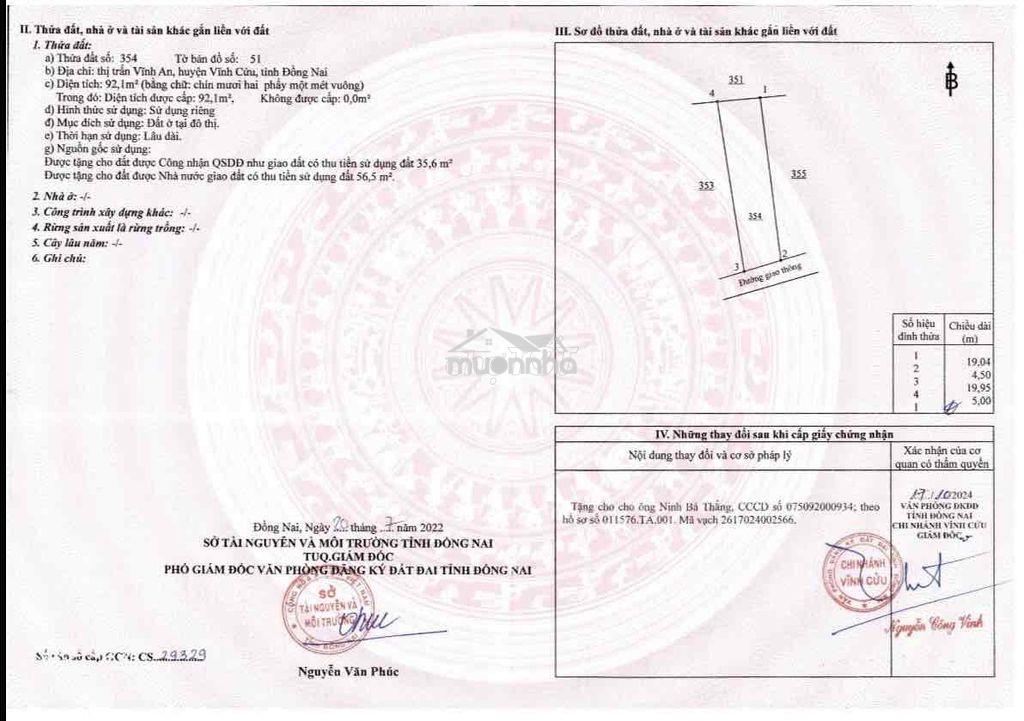 Đất full thổ cư bên hông chợ vĩnh an - Ảnh 3