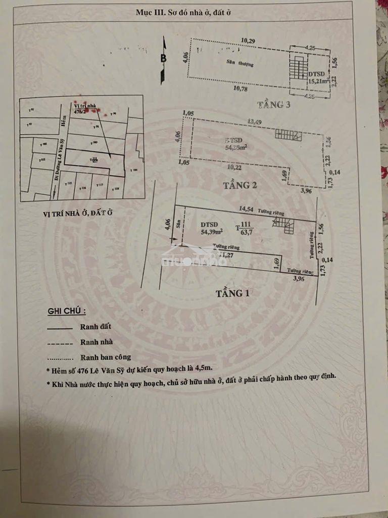 Bán nhà lê văn sỷ q3 - Ảnh 2
