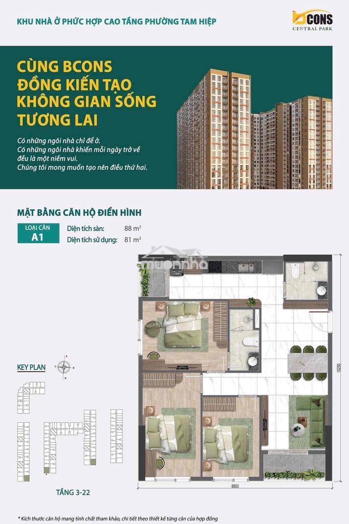 Căn góc 3pn dự án bcons central park rộng rãi,thoáng mát,siêu đẳng cấp