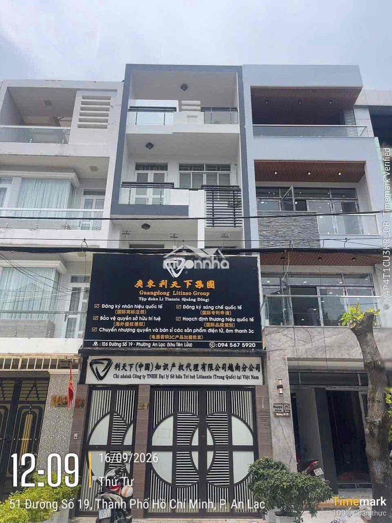 Nhà mt kinh doanh đường 19 khu tên lửa 4.5x20 hầm 3 lầu