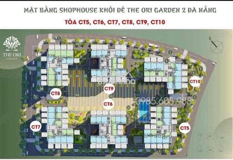 Cho thuê shophouse khối đế ct5 view hồ bơi