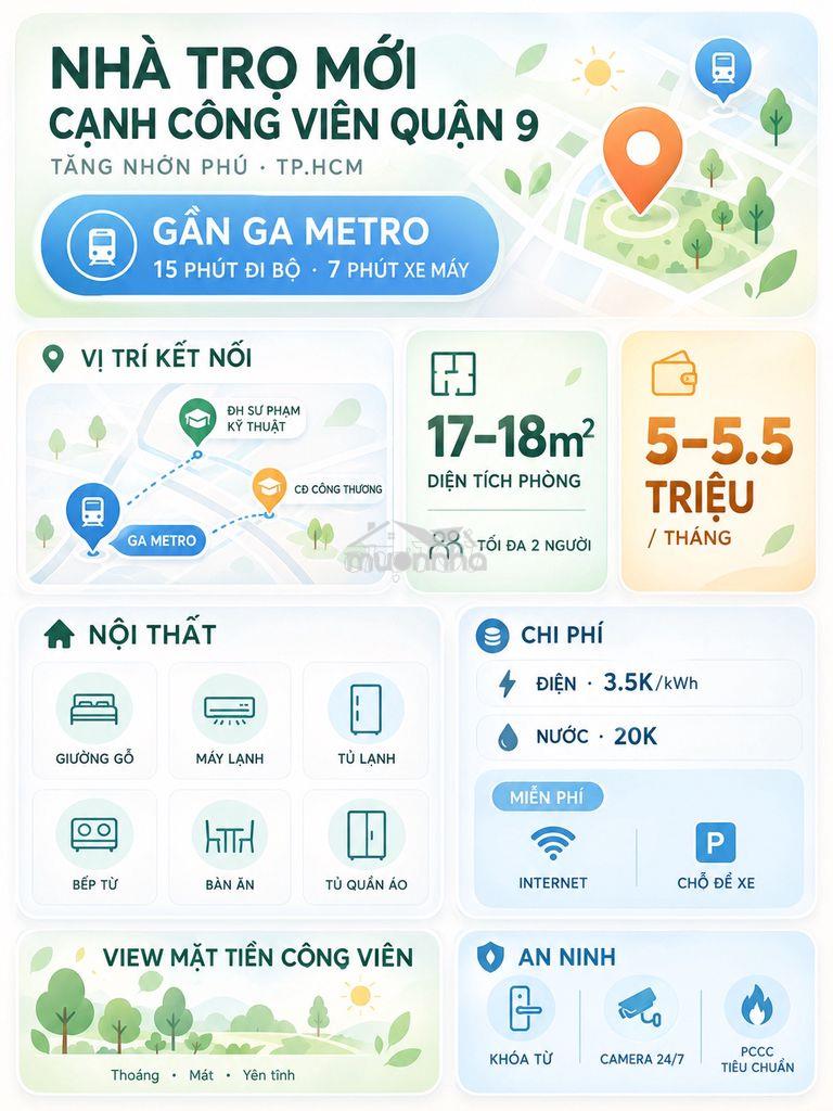 Phòng mới•hiếm thấy•nội thất đủ•gần metro vào trung tâm nhanh gọn lẹ - Ảnh 2