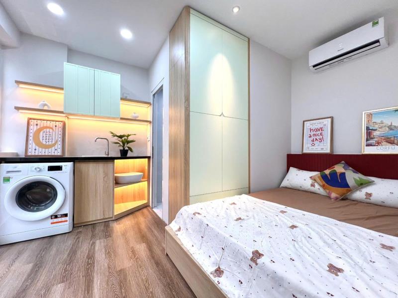 Cho thuê studio ban công máy giặt riêng full nội thất tại huỳnh văn bánh, phú nhuận