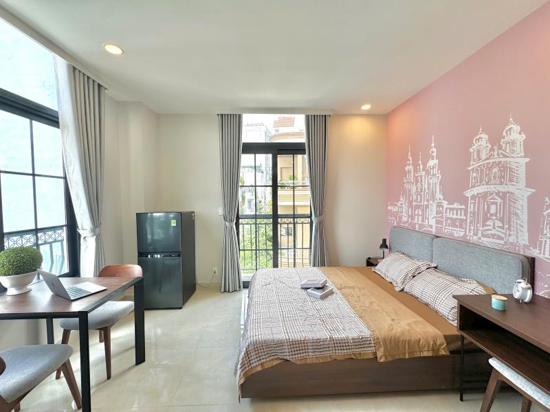 Cho thuê căn hộ ban công 40m2 full nội thấy nằm gần lotte mart sc vivo ufm rmit nttu tdtu quận 7