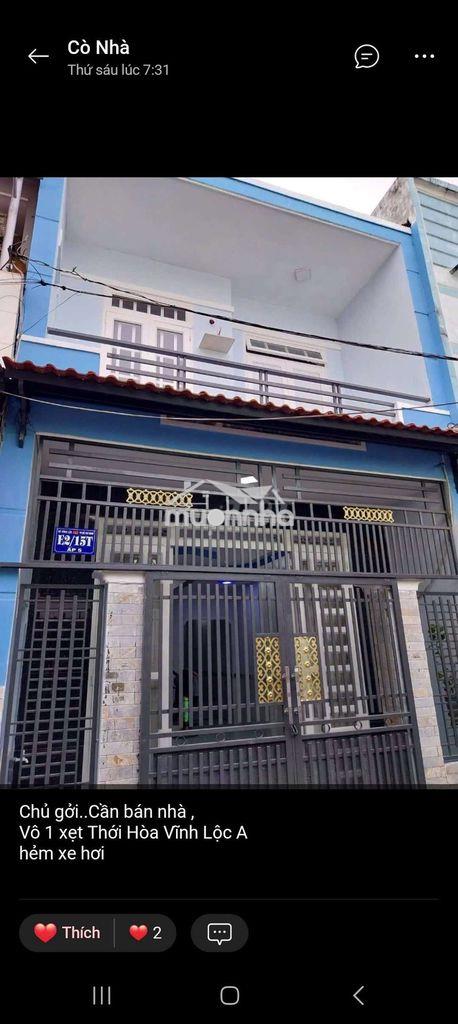 Bán nhà 1 lầu thới hòa d6/25 4,5x12m 2pn khu dân cư shcc hẻm 4m vla