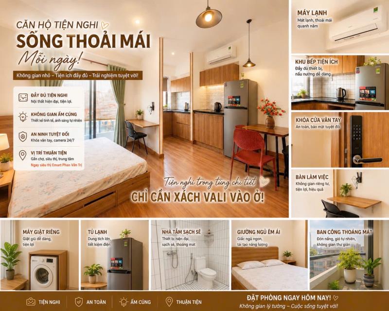 Căn hộ full tiện nghi full nội thất có bancol - phan văn trị