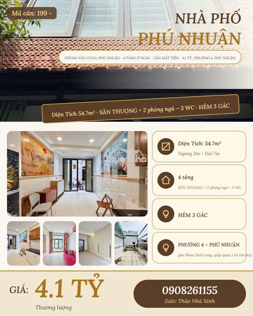 Phùng văn cung, phú nhuận - 4 tầng ở ngay - gần mặt tiền - Ảnh 2